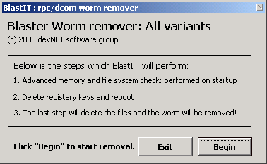 Blaster Worm remover