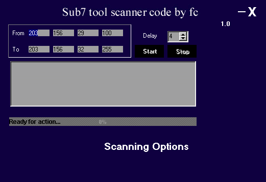 Sub7 tool scanner