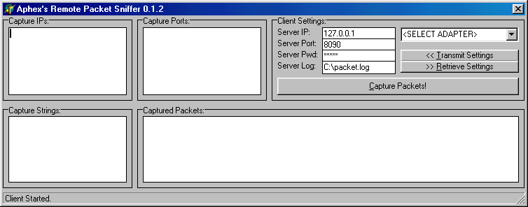 Aphex's Remote Packet Sniffer 0.1.2