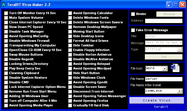 TeraBIT Virus Maker 2.2