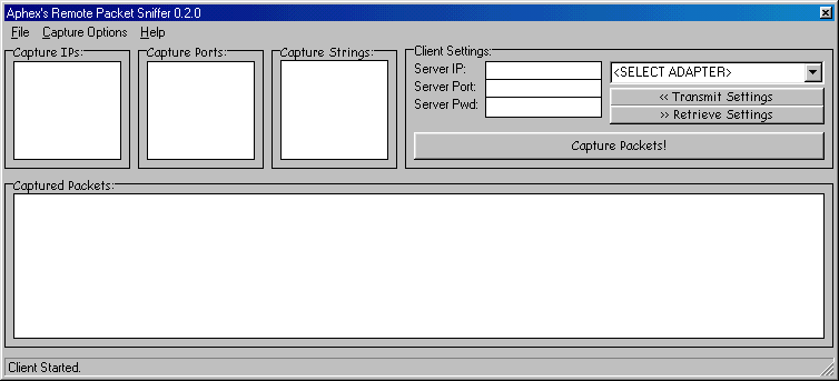 Aphex's Remote Packet Sniffer 0.2.0