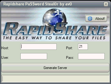 Rapidshare PaSSword Steal0r