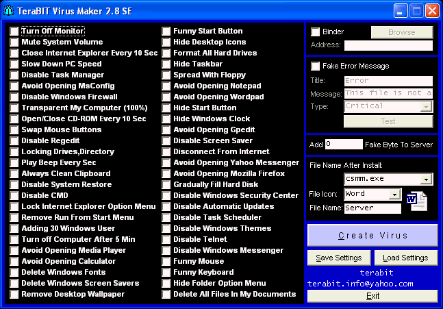 TeraBIT Virus Maker 2.8 SE
