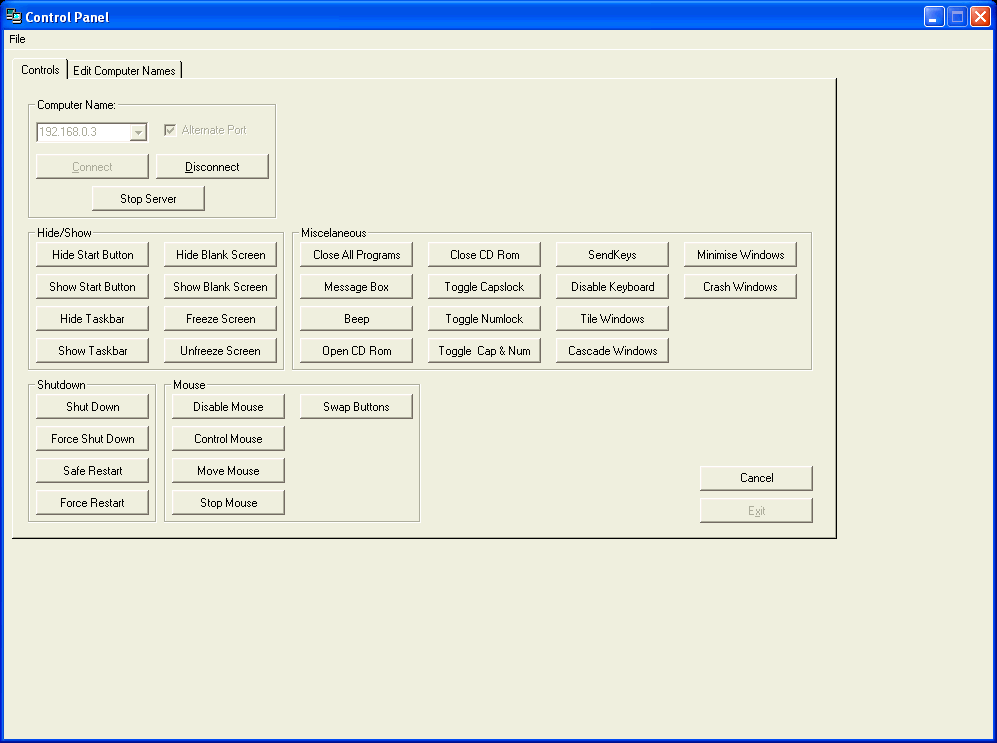 Control Panel