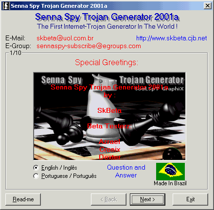 Senna Spy Trojan Generator 2001a