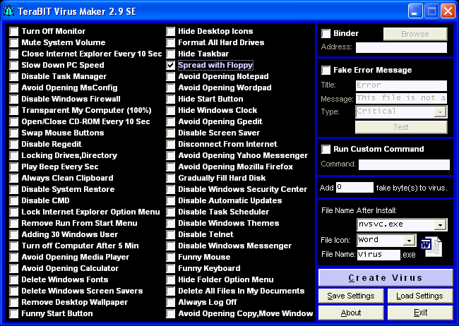 TeraBIT Virus Maker 2.9 SE