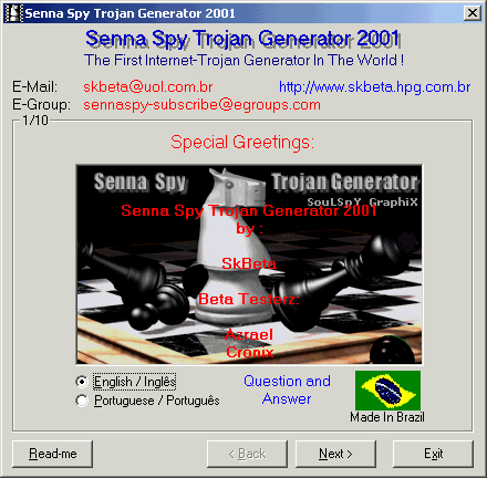 Senna Spy Trojan Generator 2001