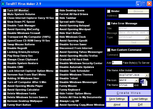 TeraBIT Virus Maker 2.9