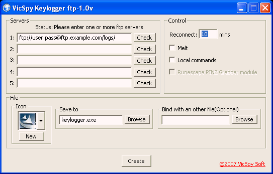 VicSpy KeyLogger ftp 1.0