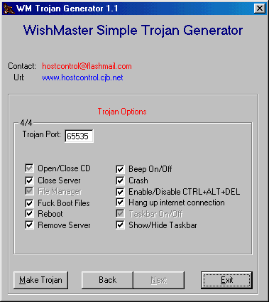 WM Trojan Generator 1.1